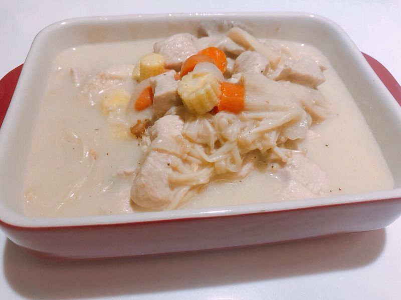 奶油菇嫩雞～零廚藝懶人料理
