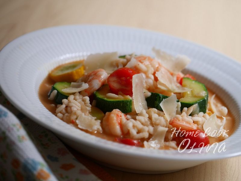 小廚娘❤番茄鮮蝦櫛瓜燉飯#美善品