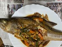 蔥燒紅鯧魚蔥起來