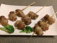 無煙料理~烤番茄肉串/蔥肉串
