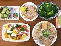 烤松阪豬、蔥油雞(水波爐_一爐多菜)