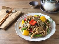 辣炒蕈菇蓮藕