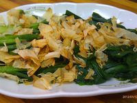 柴魚片燙韭菜