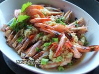蒜泥豆腐蒸蝦