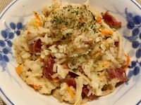 香腸杏包菇拌飯