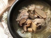 冬至進補 菜菜香菇麻油雞湯（瓦斯爐版）