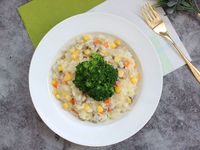 彩蔬蕈菇濃湯燉飯
