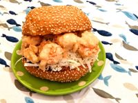 《漢堡千島醬》蝦肉漢堡~平底鍋料理免炸