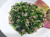 醃製蕪菁葉炒肉末