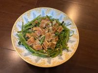 蒜炒干貝空心菜