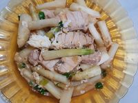 炒蘆筍魚排