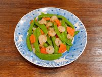 清脆爽口《甜豆炒蝦仁》家常菜