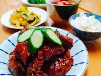 蜜汁豬+甜菜根湯+九層塔蛋