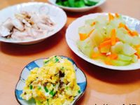 味增燒魚+清炒佛手瓜+菜脯蔥蛋