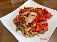 甜椒&香菇&豬肉的組合