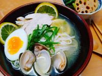柑橘雞湯蛤蜊拉麵+雞汁蔬菜