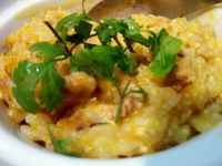 清冰箱快煮料理～金沙滑蛋瘦肉粥（南瓜粥）