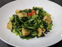 鹽醃油菜炒豆干丁