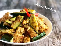 椒鹽櫛瓜天貝 / 素料理