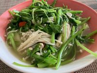 白杏菜炒金針菇