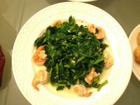 豆苗炒蝦仁