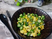 玉米秋葵滑蛋蓋飯