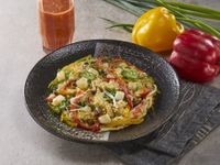 彩蔬花枝煎-蔬食料理
