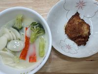 味噌雞排配豆乳湯年糕