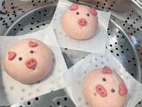 粉紅小豬豆沙包
