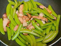 燒肉炒甜豆