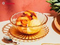 鳳梨檸檬冰佐烤蜜桃｜Vitamix調理機