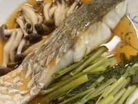 蒸空心菜配鯛魚