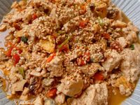 雙蛋皮蛋炒豆腐（蛋素）