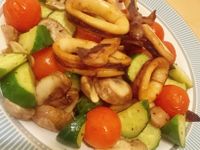 氣炸烤蔬菜佐魷魚圈