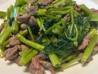空心菜炒牛肉