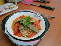 [小湯的美味食譜] 番茄鴨胸義大利麵 Le Creuset, Staub鑄鐵鍋實做