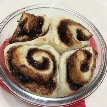 全職媽媽瘋料理一起做了巧克力麵包卷