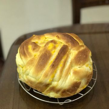 企鵝好愛煮一起做了芋泥大理石土司