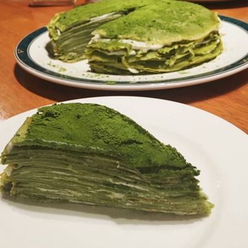 Tin Wu一起做了好像很厲害的抹茶千層蛋糕❤