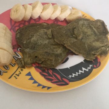 料理潔一起做了風味早餐~香蕉蛋鬆餅