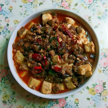 嘰哩呱啦一起做了麻婆豆腐扒茄子