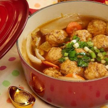 張伶如一起做了鑄鐵鍋料理-娃娃菜砂鍋獅子頭