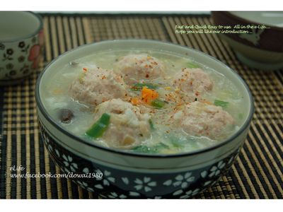 〔鹹粥料理〕之『冬菜丸子粥』↘免動鍋動鏟