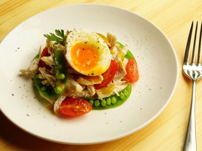 參考食譜 : 溫泉蛋雞肉沙拉