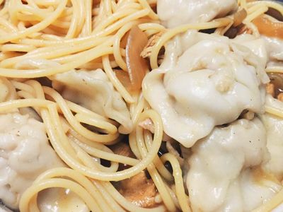 ★吃死你學生食譜☆ 咖哩餃義大利麵