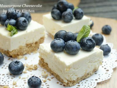 參考食譜 : Mascarpone乳酪蛋糕 [免烤箱]