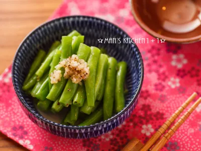 參考食譜 : (不用油+超簡單) 涼拌四季豆