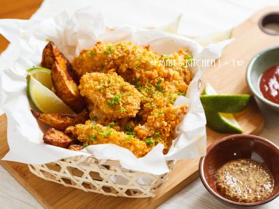 參考食譜 : (免油炸) 檸檬雞柳條