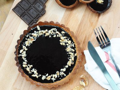 參考食譜 : 核桃巧克力塔