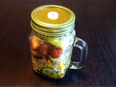 玻璃罐沙拉-香橙和風通心粉